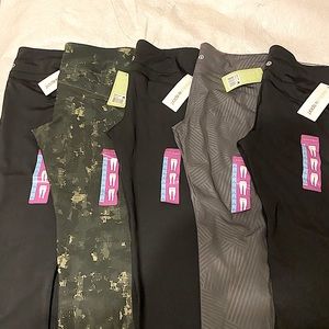 NWT - 5 pair (BUNDLE) of MARIKA Sport leggings.  Size L 12-14